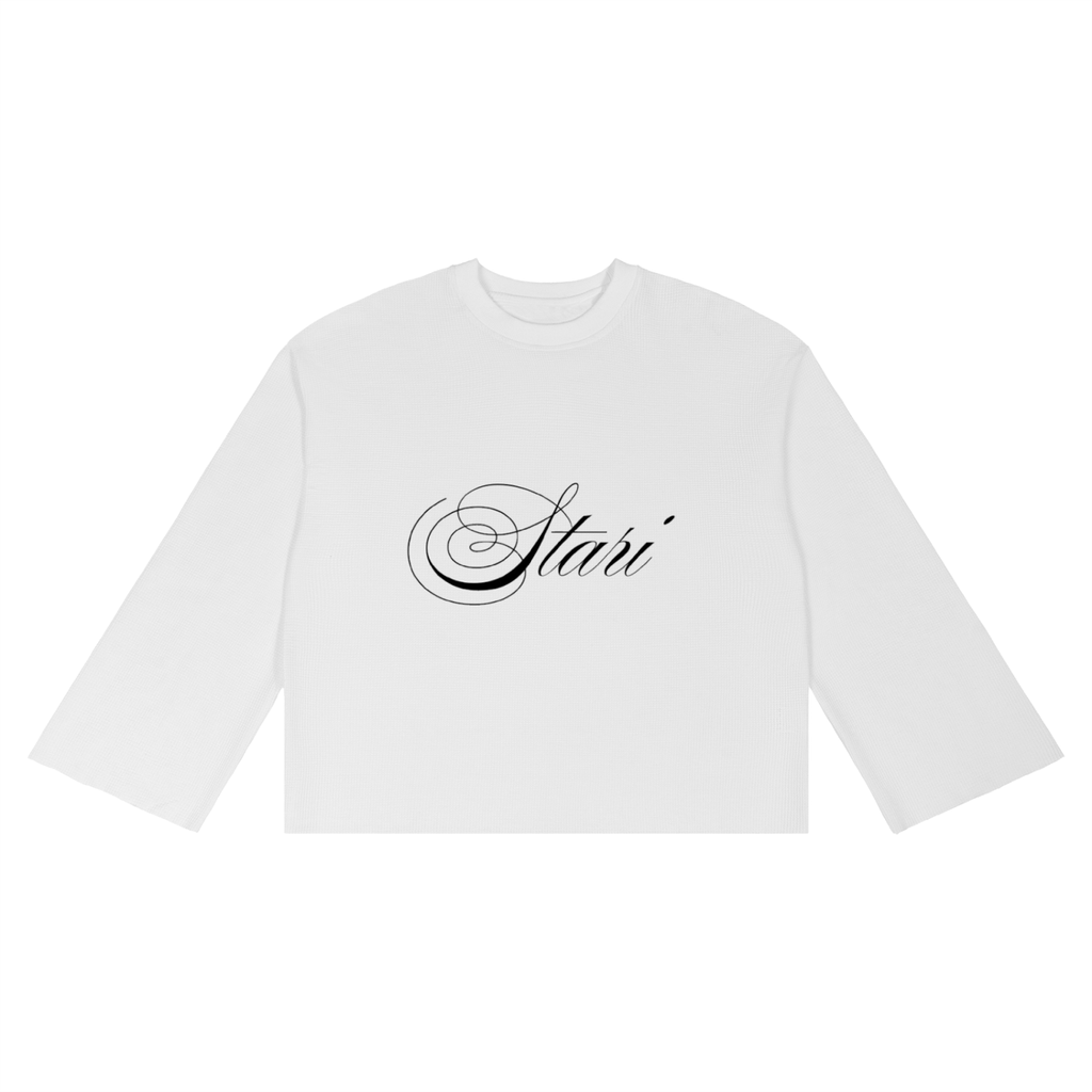 "CURSIVE" WAFFLE LONGSLEEVE