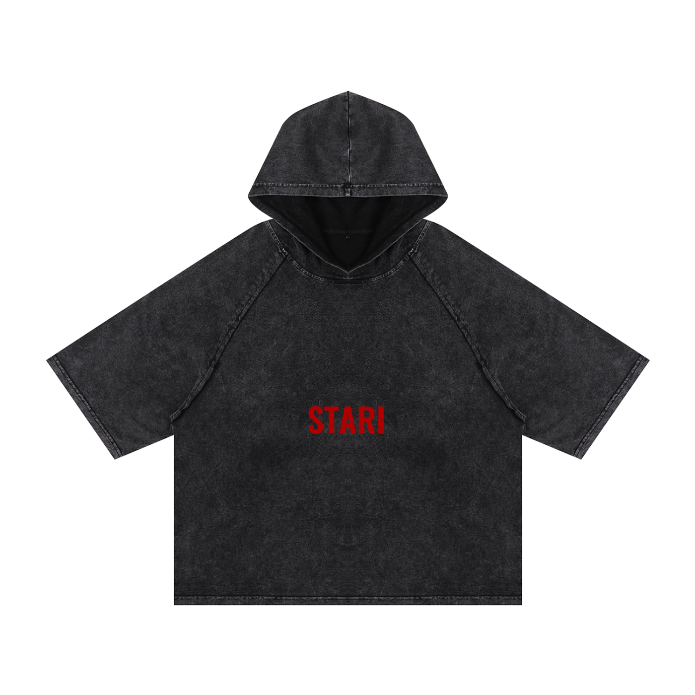 STARI HOODED BOXY TEE SNOW WASH SPIDER