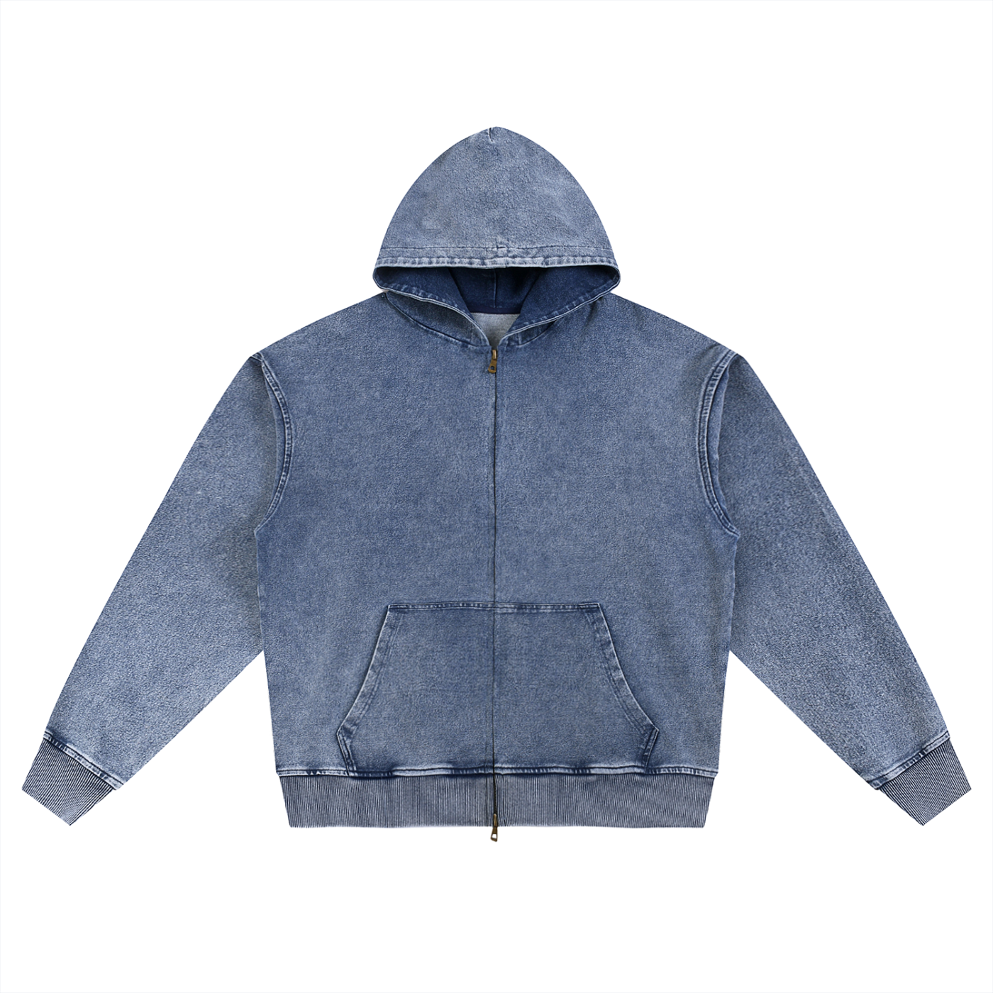 STARI Snow Wash Oversized Zip-Up Hoodie