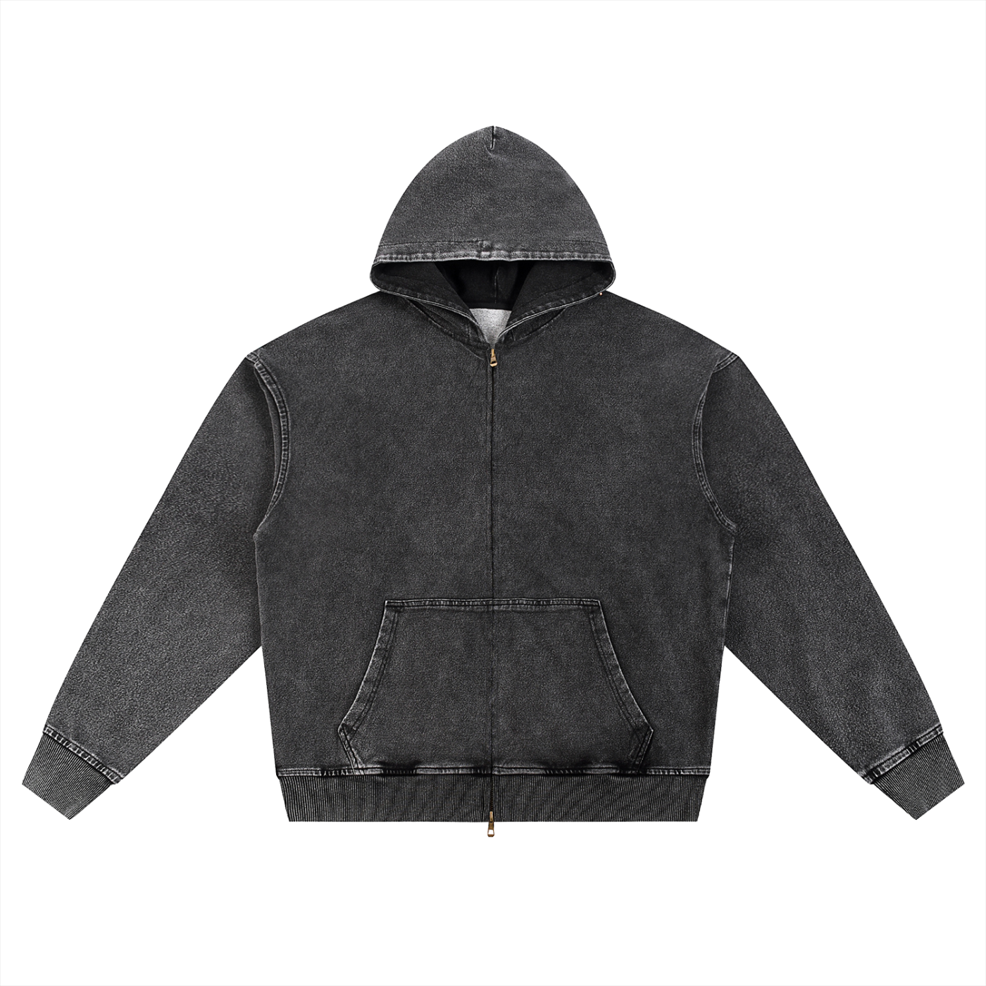 STARI Snow Wash Oversized Zip-Up Hoodie