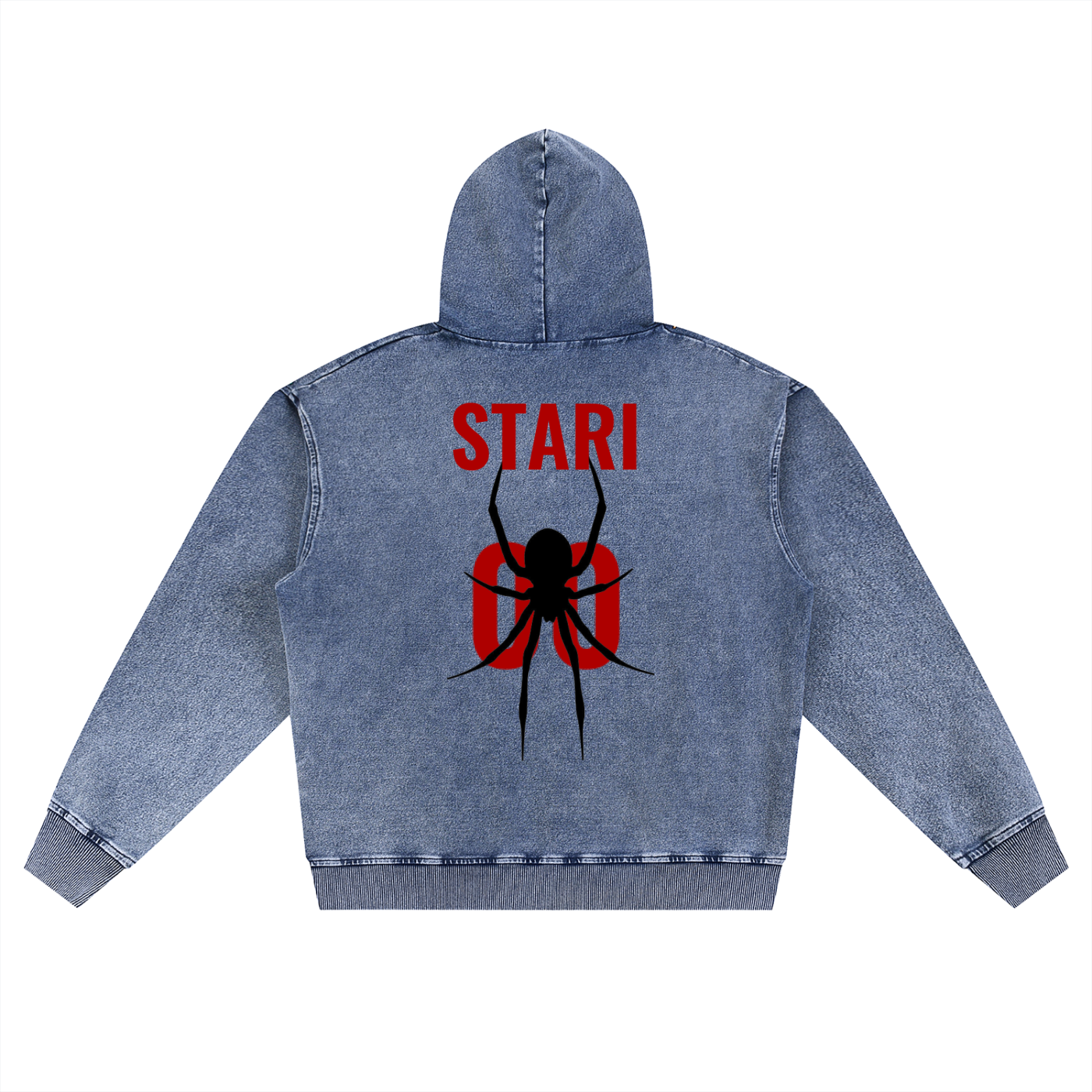 STARI Snow Wash Oversized Zip-Up Hoodie