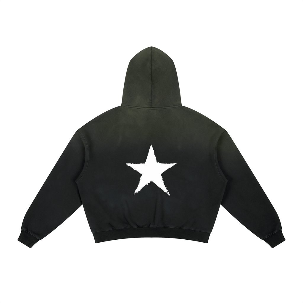Frayed Sunfade Boxy Fleece Hoodie