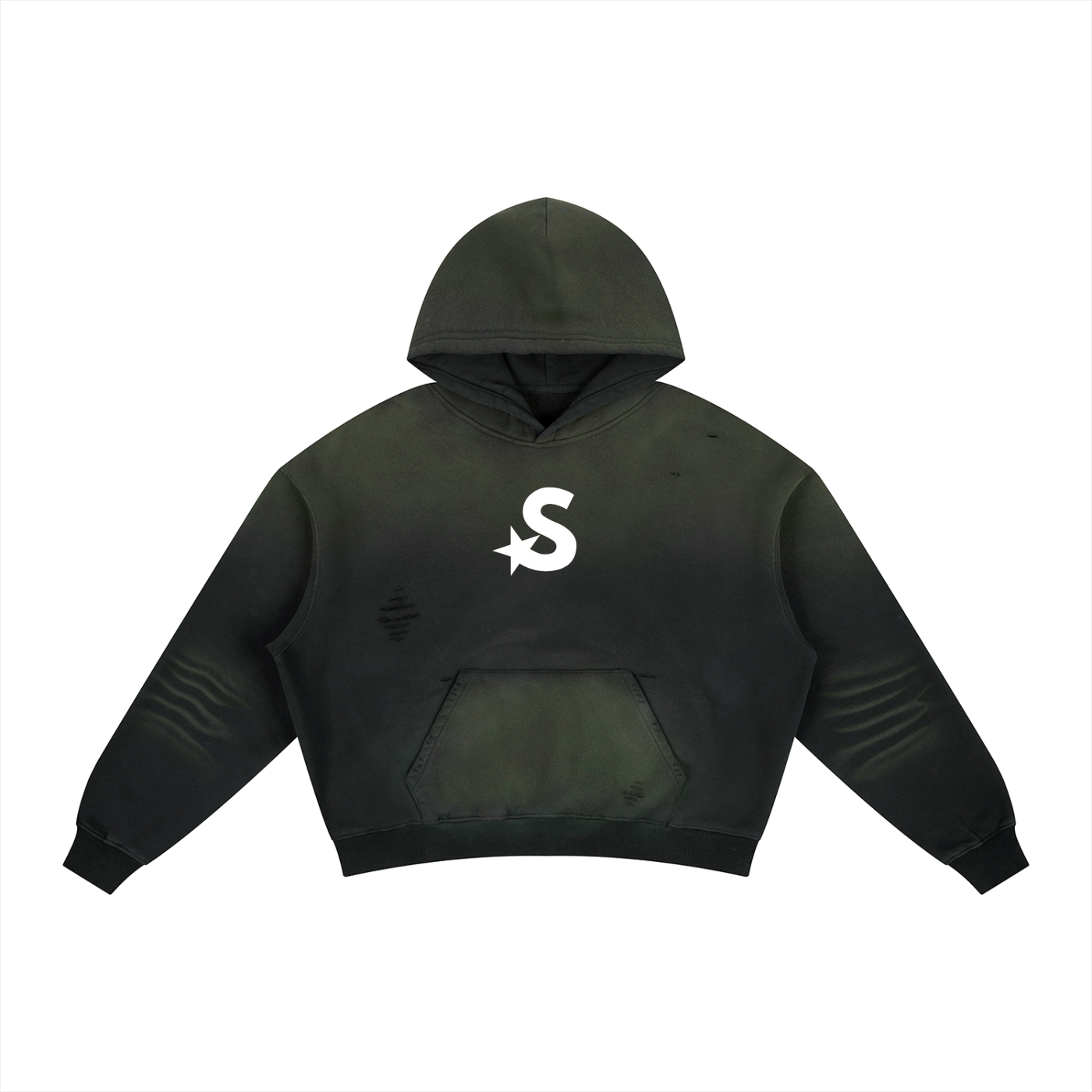 Frayed Sunfade Boxy Fleece Hoodie