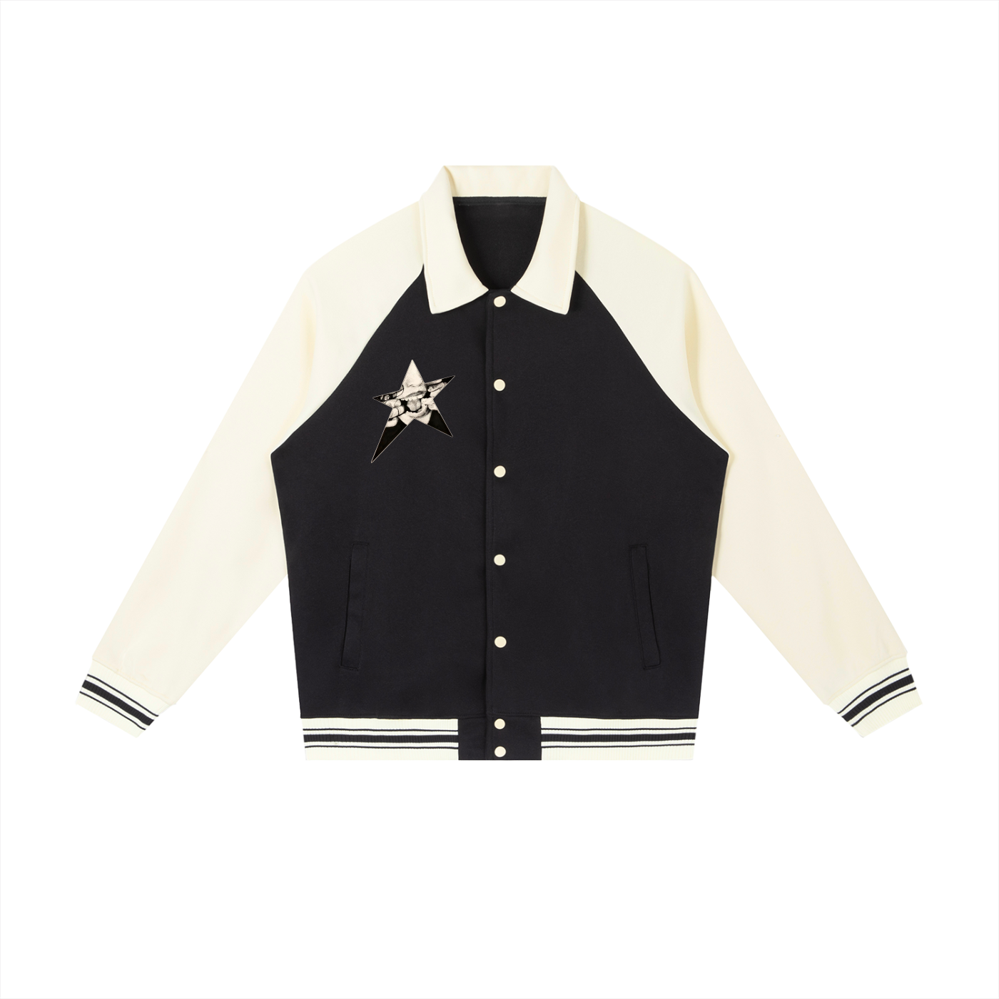 STARI Contrast Raglan Sleeve Baseball Jacket