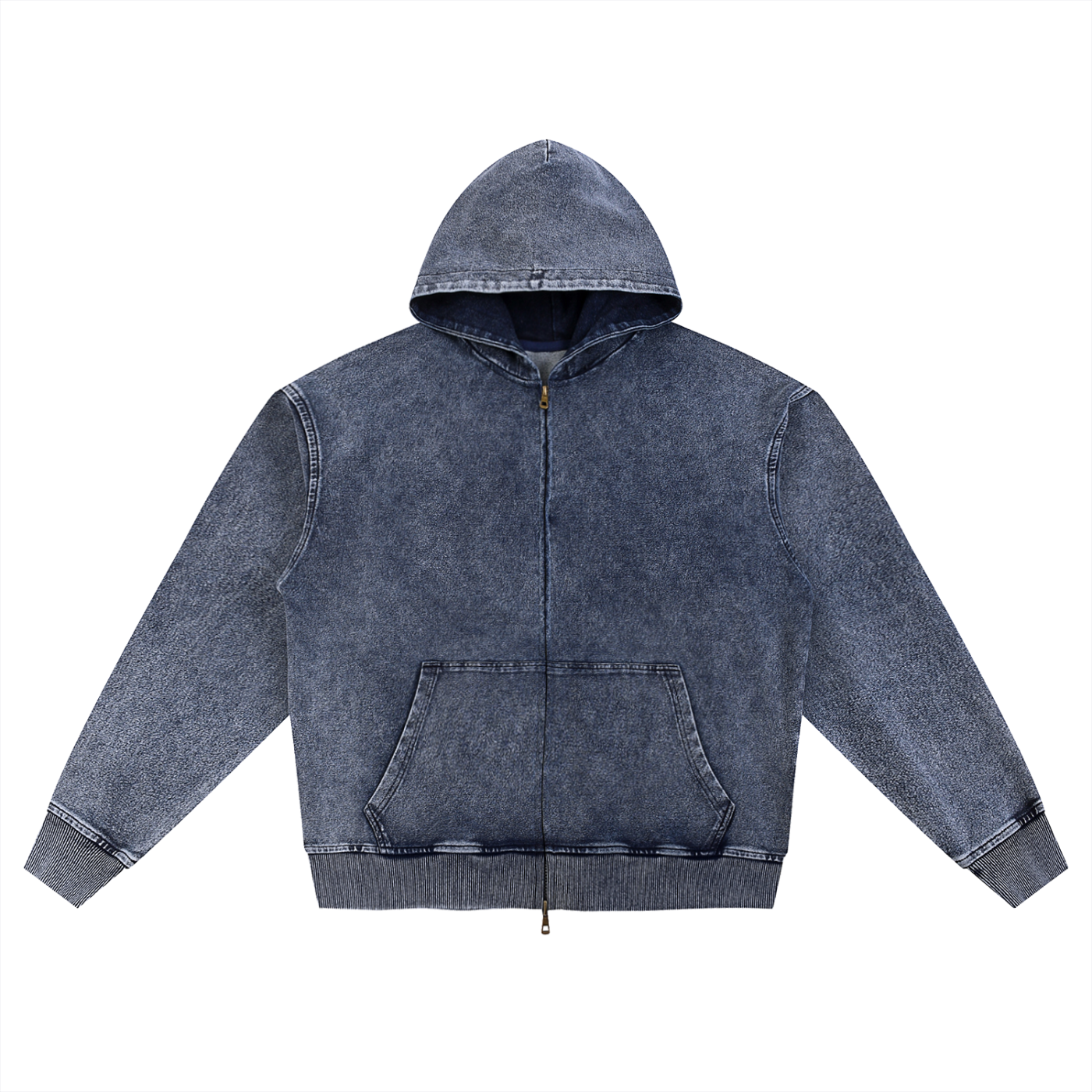 STARI Snow Wash Oversized Zip-Up Hoodie