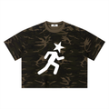 "RUNNING" BOXY CAMO TEE