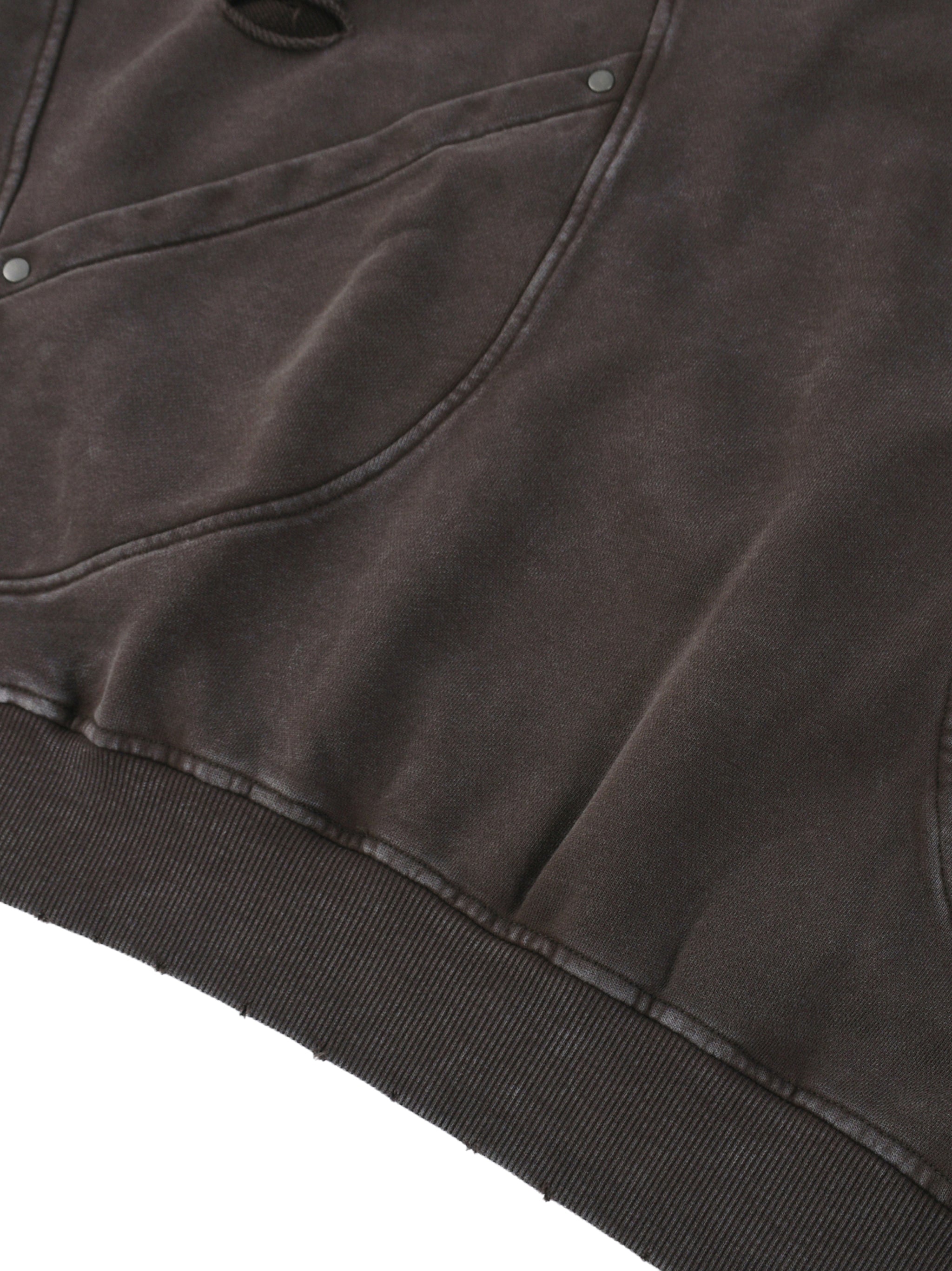 DISTRESSED PANEL HOODIE
